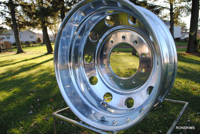 19.5x7.5 ACCURIDE Medium Duty Hub Pilot Semi-Polished Truck Wheel 10 on 285.75mm - rons-rims-inc